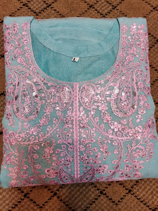 Cotton Net Finish with Resham detailing and Sequin Embroidery Bello Pret