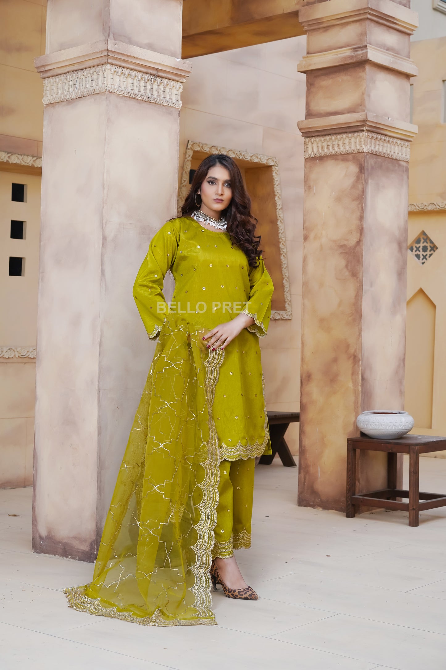 New Arrival: Elegant Raw Silk Ensemble with Matching Organza Dupatta – A Timeless Choice for Every Occasion